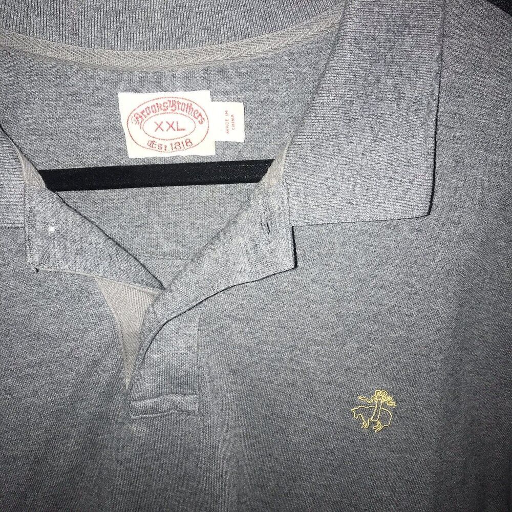 Brooks Brothers 1818 Men's Performance Polo Shirt 2XL Gray Short Sleeve - Picture 2 of 10